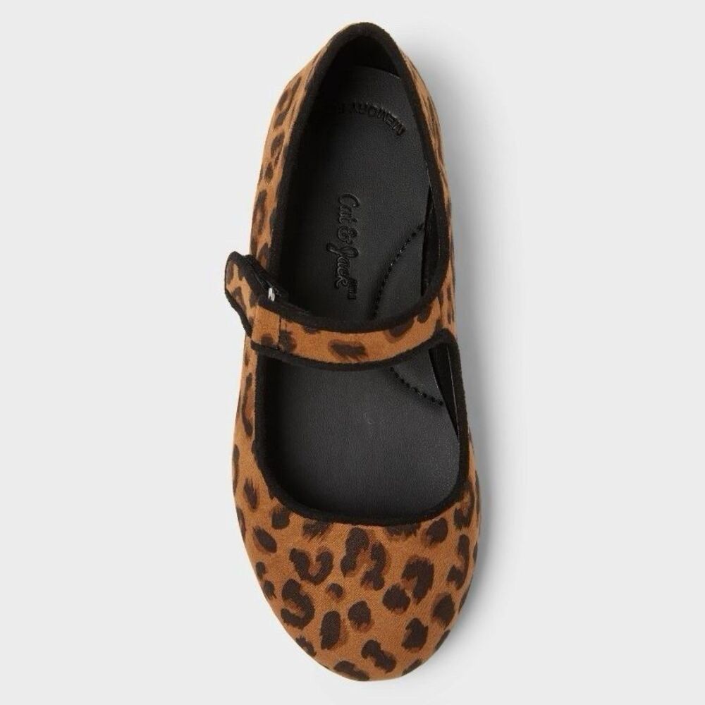 Cat & Jack Toddler Girl's Addy Leopard Print Ballet Flats Size 8 New